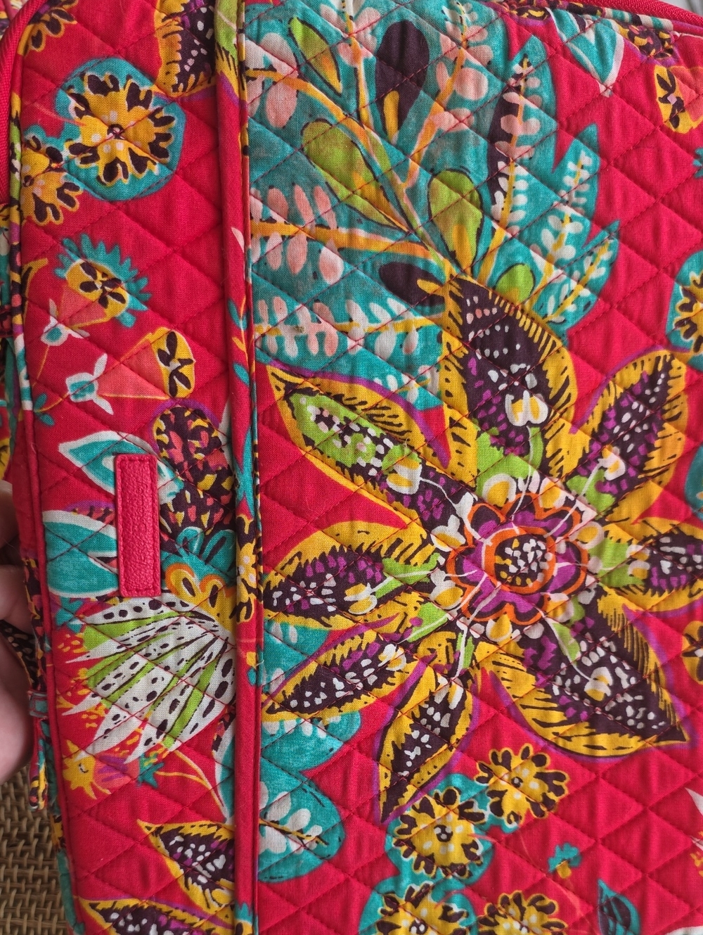 Vera Bradley Travel Cosmetic and Laptop Bag Set - Rumba Floral And Plaid - Picture 8 of 8